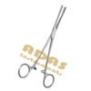 Brand tendon grasping forceps with alligator pattern interlocking jaws and a ratchet at the finger rings