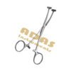 Pitanguy flap grasping forceps with slightly curved jaws and two teeth closing into matching openings