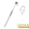 Cottle alar nasal retractor, 15 cm with a 22 by 13 mm contoured solid blade