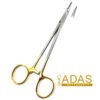 Crile Wood needle holder with ratchet lock and tungsten carbide serrated jaws, 15 to 23 cm, Adas Instruments