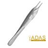 Micro Adson forceps surgical instrument, fine tip, 1x2 teeth or serrated, steel or tungsten carbide, Adas Instruments