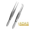 iris forceps with 1x2 interlocking teeth, ophthalmic surgical instrument, Adas Instruments