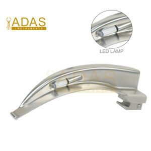 Macintosh Conventional Laryngoscope Blades size chart Fig 00 to Fig 5 with LED lamp.