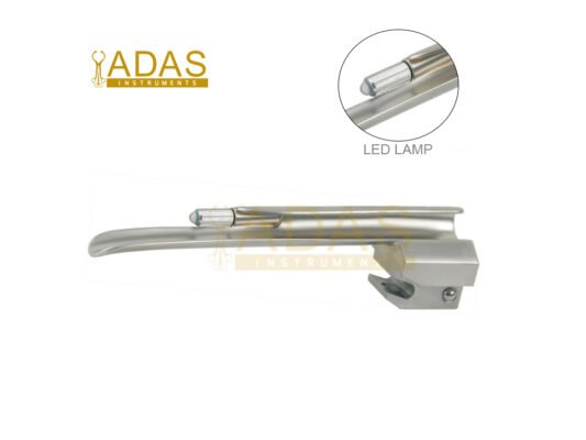 Miller Conventional Laryngoscope Blades size chart Fig 00 to Fig 4 with LED lamp.
