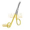 Gillies needle holder with scissors, 159 mm combined needle driver and suture scissor with asymmetric finger rings