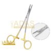 Olsen Hegar needle holder with integrated scissors and ratchet lock, tungsten carbide jaws, 12.5 to 19 cm