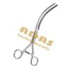 Kocher clamp forceps 10 inch with 1x2 interlocking teeth and curved longitudinal serrations, from Adas Instruments