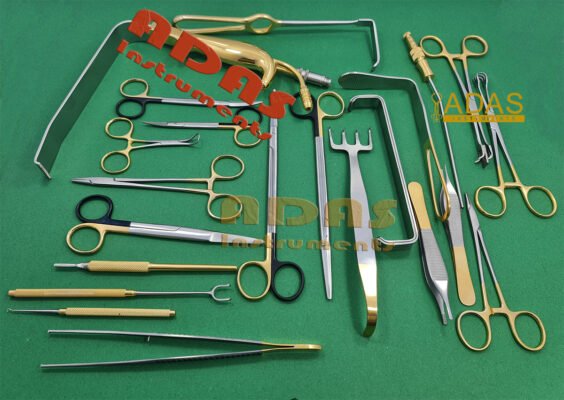 Facelift instruments set 24 pieces rhytidectomy surgery ADAS Instruments sterilization box