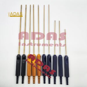 Abdominal liposuction cannula set 10 pieces Mercedes Cobra K Candy Cane Becker Grater ADAS Instruments