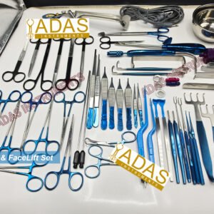 Bayonet bipolar forceps medium fine tip American style nano fat set facelift ADAS Instruments