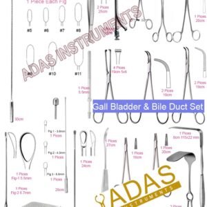 Gall bladder and bile duct surgery set, 45 pieces, German stainless steel, ADAS Instruments