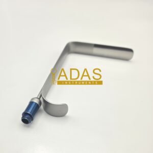 Facelift retractor handle with the blue anodized threaded connector for the light cable